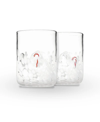 Godinger Candy Cane Double Old Fashioned Glasses - 13.5 oz., Set of 2
