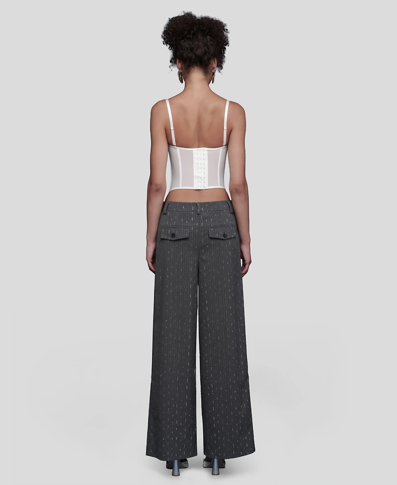 Avec Les Filles Women's Straight Wide-Leg Trousers
