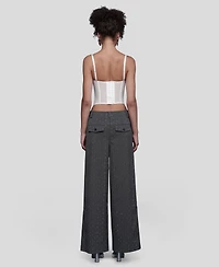 Avec Les Filles Women's Straight Wide-Leg Trousers