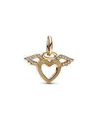 Pandora Gold Plated Heart Angel Wings Dangle Charms
