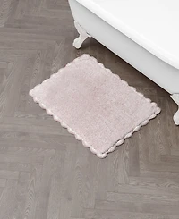 Laura Ashley Heathered Crochet Border Cotton Bath Rug, 17" x 24"