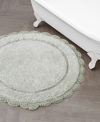 Laura Ashley Crochet Cotton Bath Rug, 26" Round