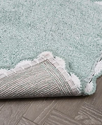 Laura Ashley Heathered Crochet Border Cotton Bath Rug