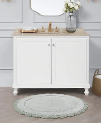 Laura Ashley Crochet Cotton Bath Rug, 26" Round