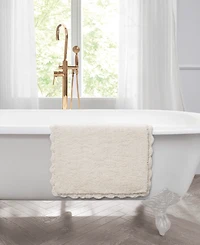 Laura Ashley Heathered Crochet Border Cotton Bath Rug
