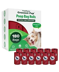 Compo Dog Poop Bags, 180 Bags, Ruby Red