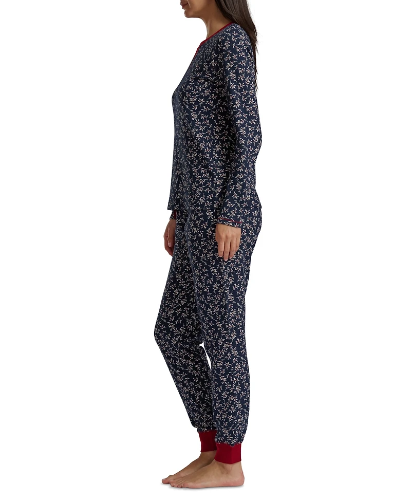 Tommy Hilfiger Women's 2-Pc. Packaged Printed Thermal Pajamas Set