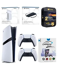 Sony Playstation 5 Pro Digital Bundle With Disc Drive Extra Controller Vertical Stand Mightyskins Voucher 2 Year Extended Warranty