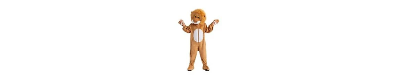 Dress Up America Lion Jumpsuit & Head Mask Mascot Costume - Kids Girls Boys