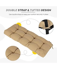 Aoodor 42" x 19.3" 5.1" Outdoor Polyester Tufted Bench Cushion, Water-resistant & Fade-Resistant, Cushion for Love Seat