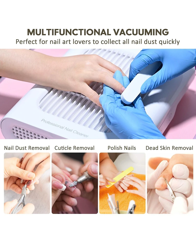 Byootique Nail Desk Station Kit w/ Nail Lamp Dust Collector Electric Drill Machine