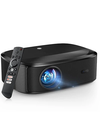 Elephas 4K Projector with Wifi and Bluetooth, Elephas Outdoor Movie Projector with Netflix/Prime Video/YouTube Built-in, 100,000+ Apps Supported