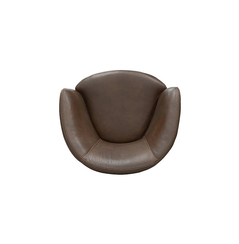 Parker Living Vintage Brown 100% Italian Leather Swivel Club Chair