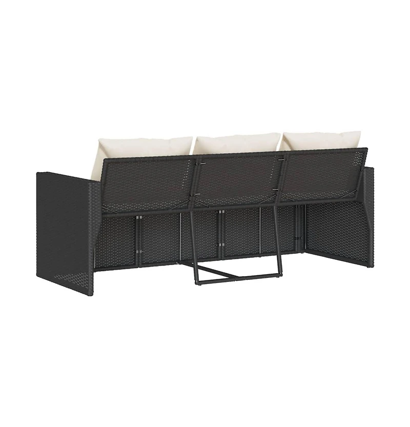 Garden Sofa Black and Cream White