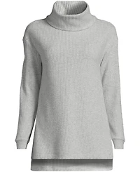 Lands' End Women's Petite Long Sleeve Waffle Cowl Neck Tunic