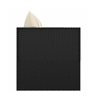 Outdoor Lounge Bed Black Poly Rattan, Powder-Coated Steel, Polyester