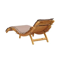 vidaXL Sunlounger Taupe Solid acacia wood with a natural oil finish