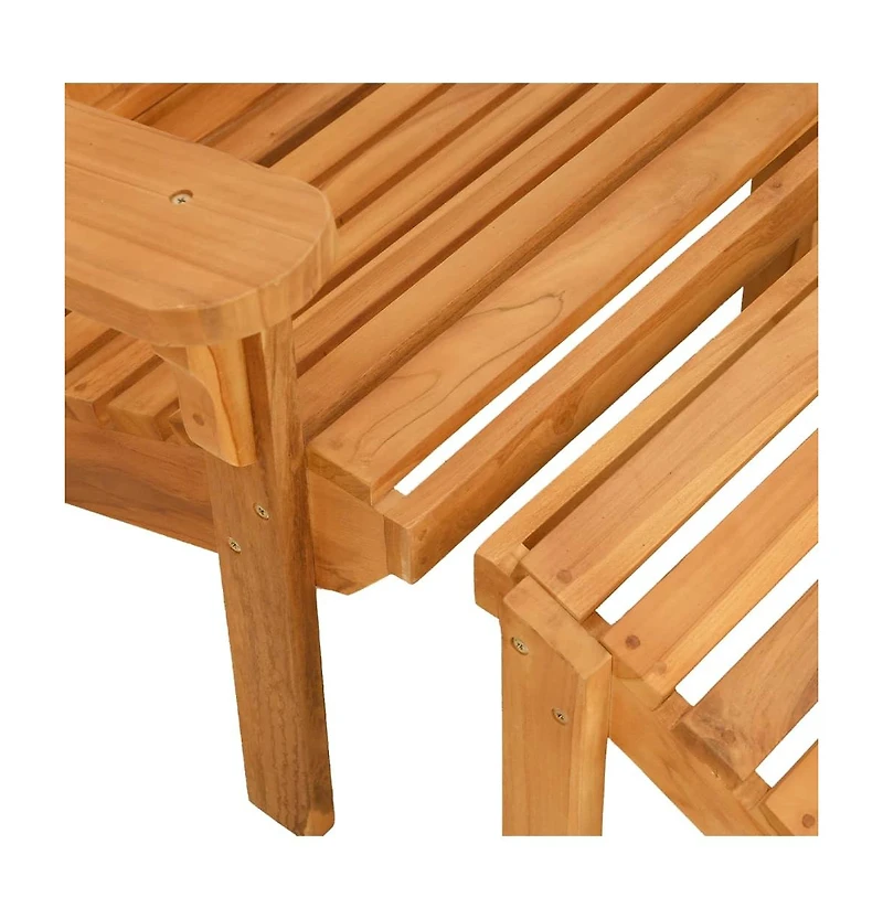 vidaXL Garden Adirondack Chair With Footrest Teak Solid teak wood Standard