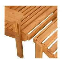vidaXL Garden Adirondack Chair With Footrest Teak Solid teak wood Standard