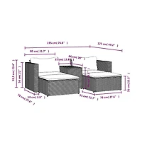 Garden Sofa Set Black, Cream White