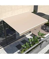 Aecojoy 13'x10' Manual Retractable Awning Sun Shade, Patio Canopy