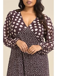 Fashion-szn Curve Women's Polka Dot Mesh Midi Dress
