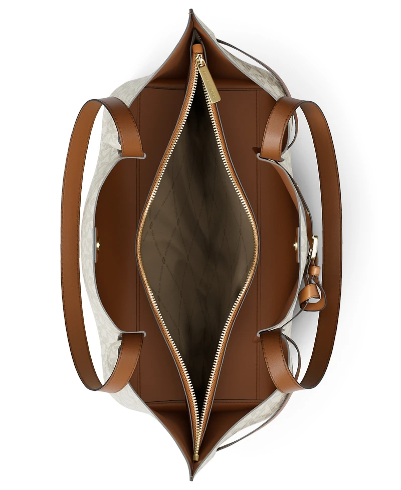 Michael Michael Kors Emilia Extra Large East West Zip Pocket Tote Bag