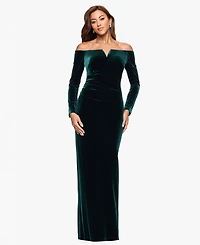 Xscape Velvet Off-The-Shoulder Gown