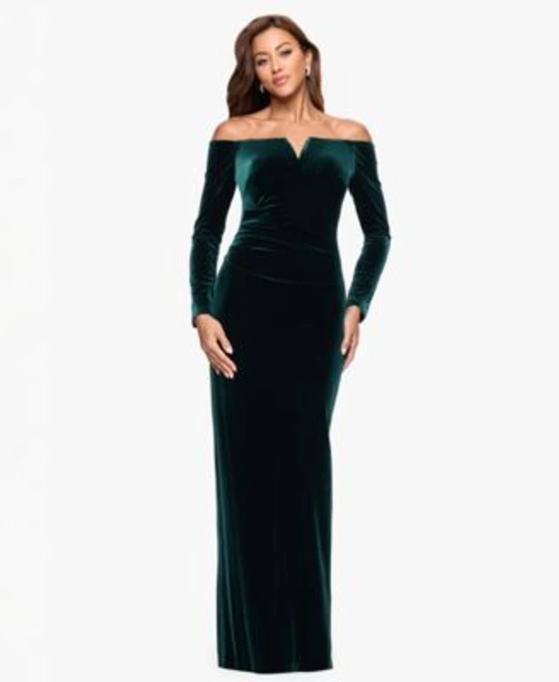 Xscape Velvet Off The Shoulder Gown 2p 18