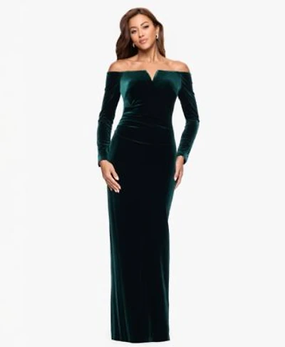 Xscape Velvet Off The Shoulder Gown 2p 18