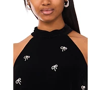 CeCe Women's Sleeveless Halter Neck Dress