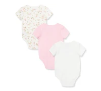 Little Me Baby Girls Vintage Rose Bodysuits, Pack of 3