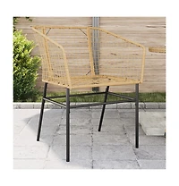Garden Chair Brown Pe rattan, powder-coated steel Standard