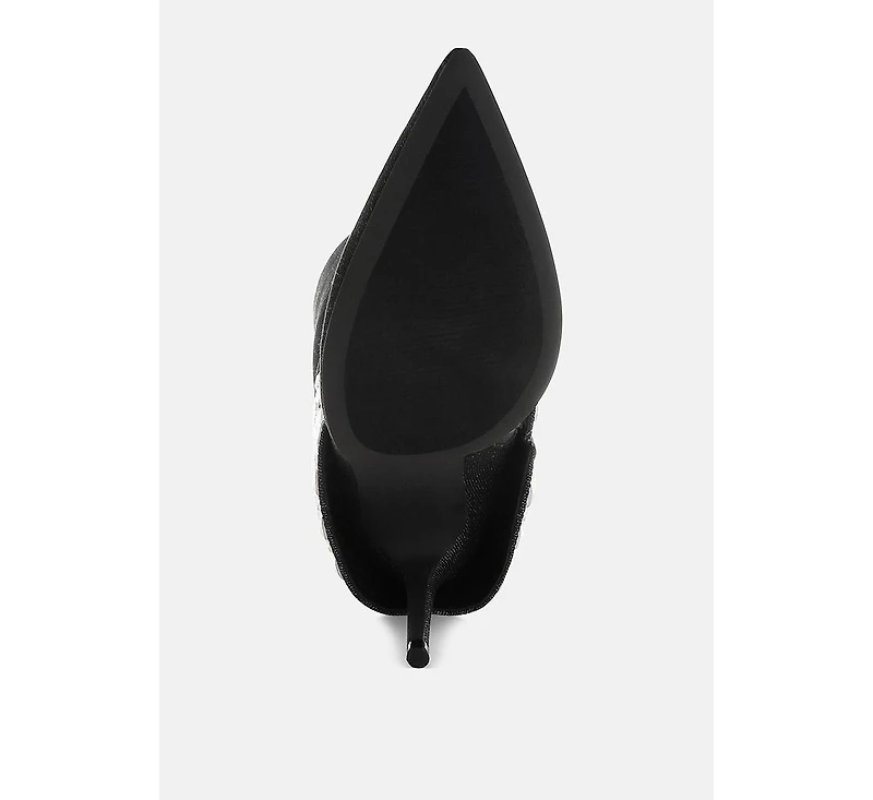 Basso Party Diamante Studded Stiletto Boots Women