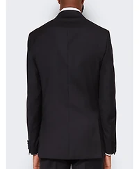 9tofive Men's Men s Black Wool Tuxedo Jacket with Satin Peak Lapels