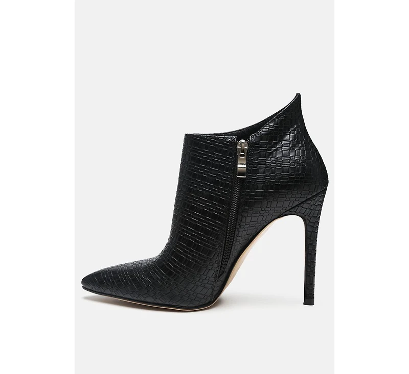 Rag & Co Lolita Woven Texture Stiletto Boot Women