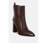 London Rag Hatter Pointed Toe Faux Leather Boots Women