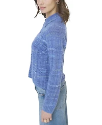 Central Park West Women's Rayna Spacedye Open Stitch Yoke Sweater