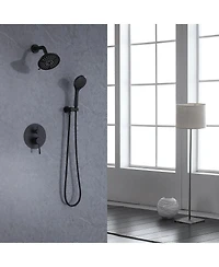 Single-Handle 2-Spray Round High Pressure Shower Faucet in Matte Black (Valve Included)