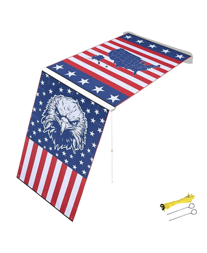 Yescom 4.5x6 Ft Carside Awning Replacement Fabric with Side Wall Roof Rack Overlanding