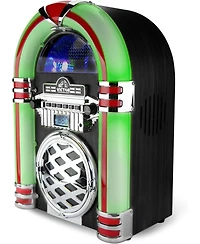 Victor Broadway Desktop Bluetooth Led Jukebox Speaker with Cd Player and Fm Radio - Black