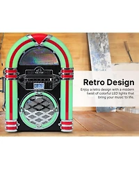 Victor Wilshire Desktop Bluetooth Led Jukebox Speaker with Fm Radio