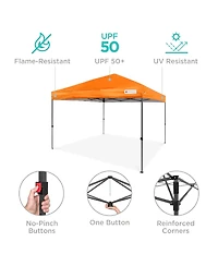 Best Choice Products 12x12ft Easy Setup Pop Up Canopy w/ 1-Button Setup, Wheeled Case, 4 Weight Bags