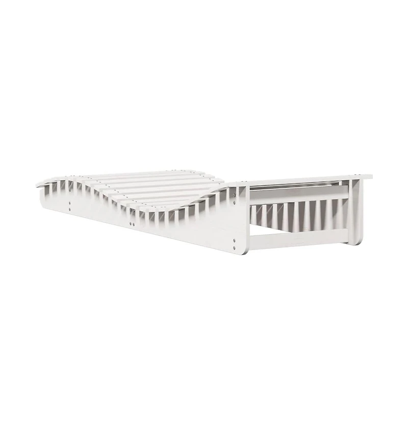 Sun Lounger White Solid pine wood 80.7x27.6x12.4 in Ergonomic