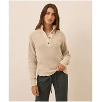 Pact Women's Luxe Knit Henley Sweater
