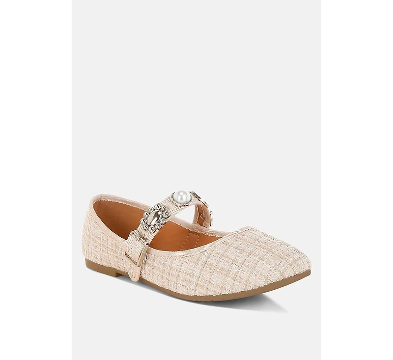 Noyama Charms Embellished Tweed Mary Janes Women