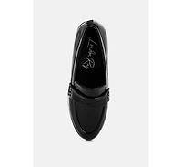 London Rag Mogul Penny Strap Detail Womens Loafer