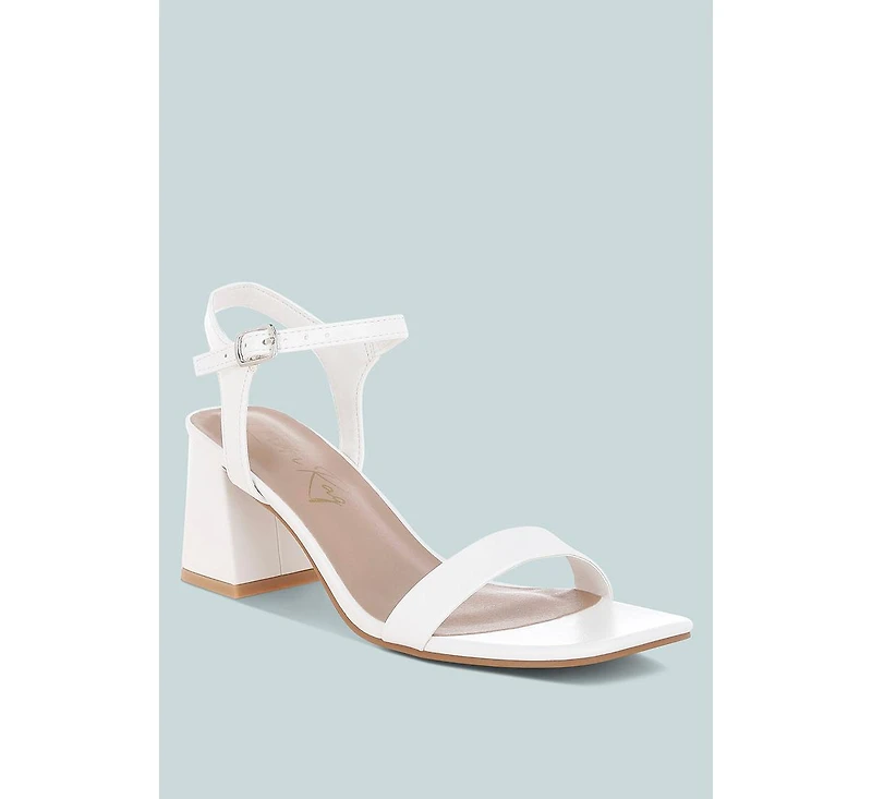 Kazara Faux Leather Block Heels Women