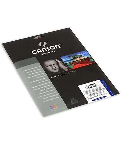 Canson Infinity Infinity Platine 100% Fibre Rag Bright White Smooth Satin Inkjet Paper, 310gsm, 8.5x11", 10 Sheets