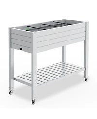 Chic Crate Elevated Resin Garden Bed with Auto-Drain